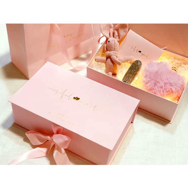 small pink boxes